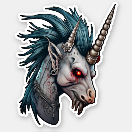 Evil Punk Unicorn  Sticker