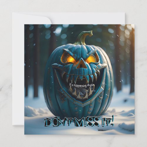 Evil Punkin Adult Scary Costume Halloween Party Invitation