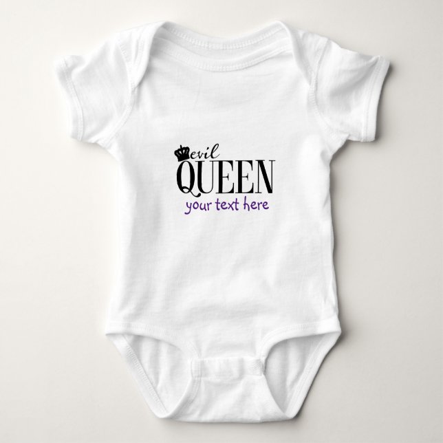 EVIL QUEEN Baby Personalized Custom One Piece Baby Bodysuit (Front)