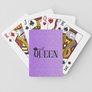 EVIL QUEEN Crown Purple Glitter Glam playing cards