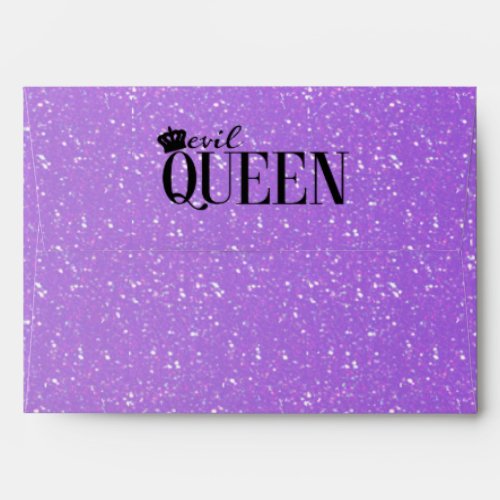 EVIL QUEEN Purple Glitter Glam Invitation Envelope