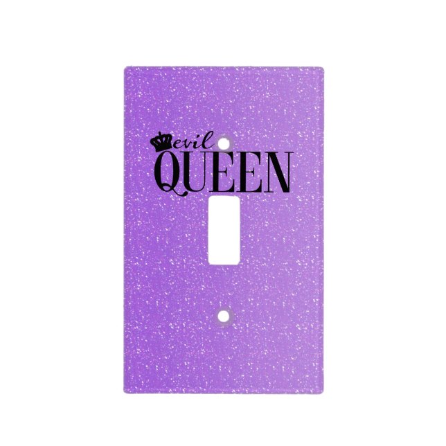 EVIL QUEEN Purple Glitter Glam Light Switch Cover (Front)