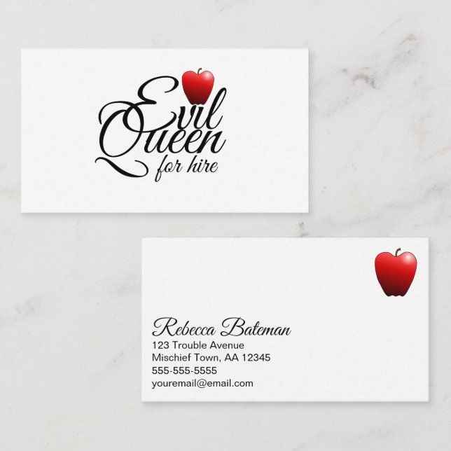 Evil Queen Small Apple Funny Business Card (Front/Back)