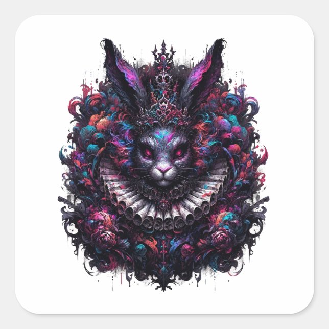 Evil Rabbit Square Sticker (Front)