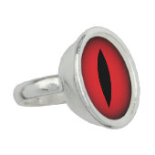 Evil Red Cats Eye Halloween Ring (Side)