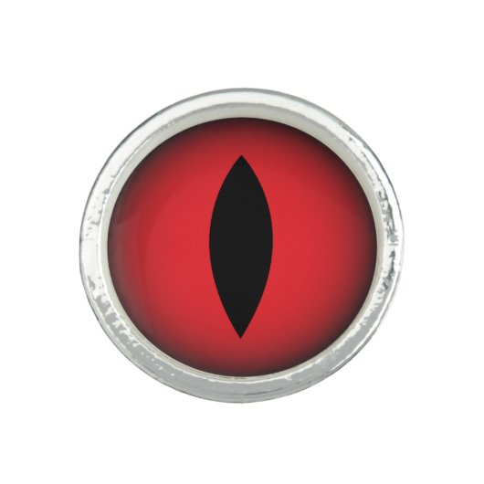 Evil Red Cats Eye Halloween Ring (Front)