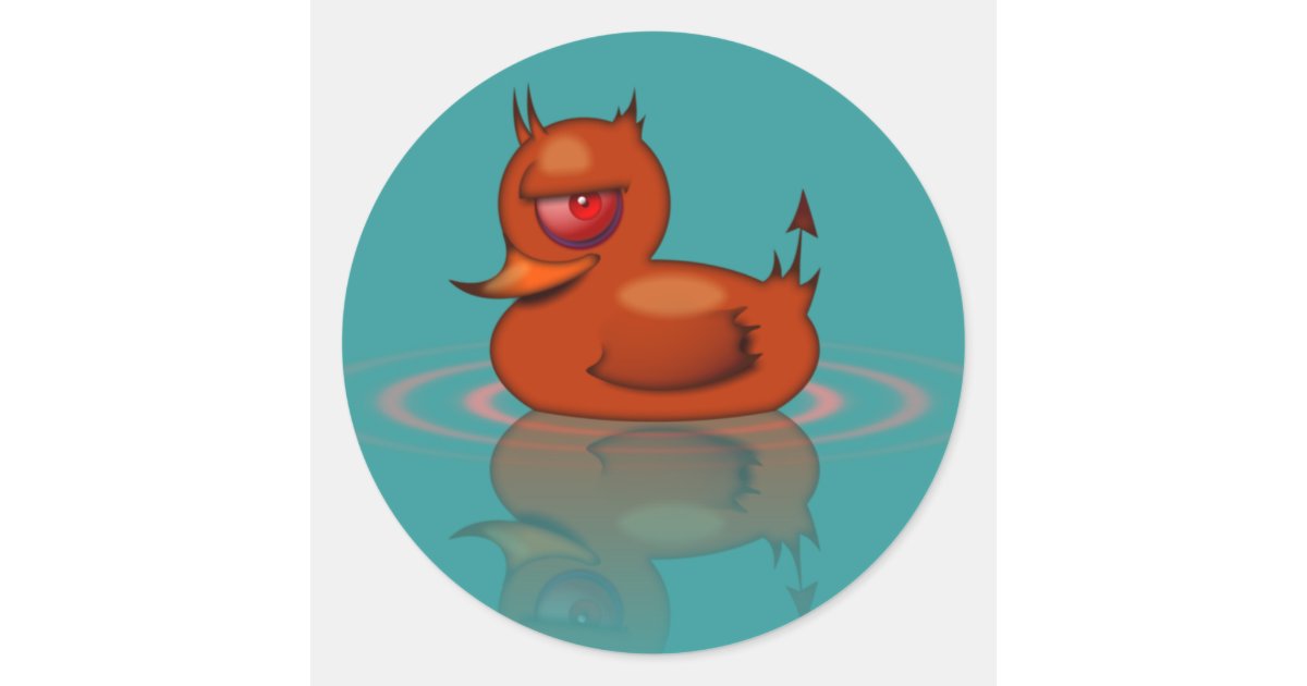 Evil Duck Sticker Evil Rubber Duck Classic Round Sticker | Zazzle