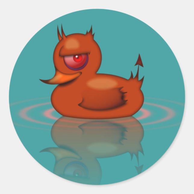 Evil Rubber Duck Classic Round Sticker (Front)