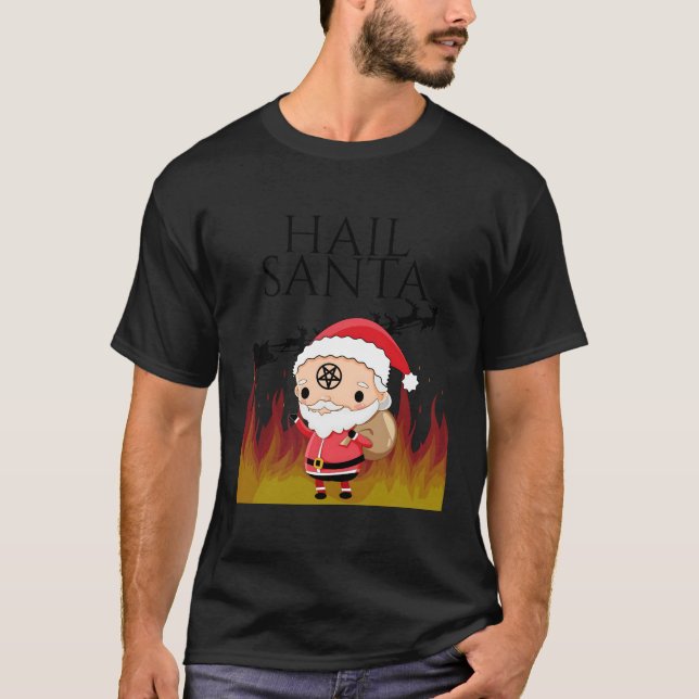 Evil Santa Hail Santa Occult For Christmas T-Shirt (Front)