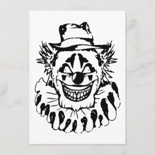 Evil Scary Clown Halloween Invitation