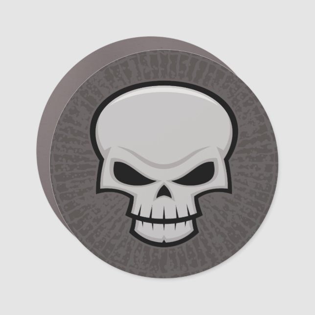 Evil Skull Design Car Magnet (Front)