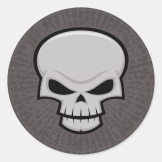 Evil Skull Design Classic Round Sticker