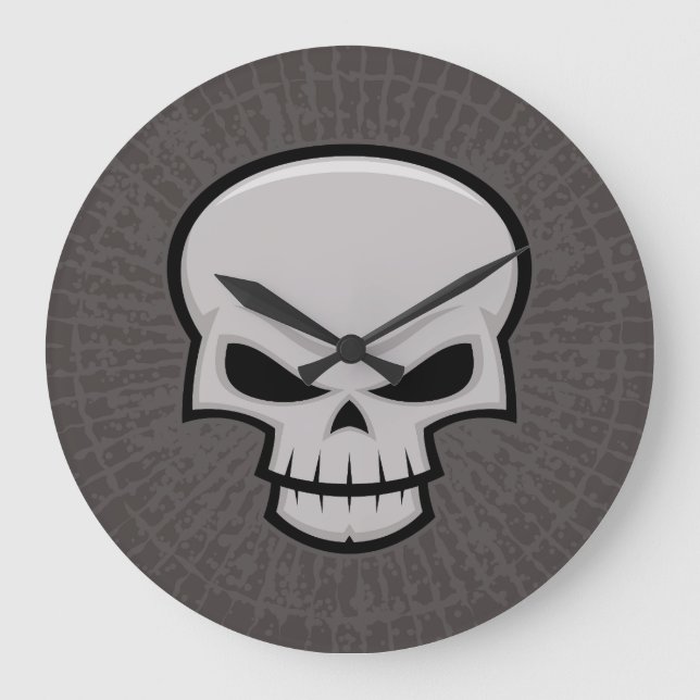 Evil Skull Design Large Clock (Front)