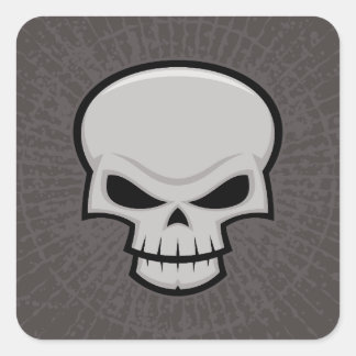 Evil Skull Design Square Sticker