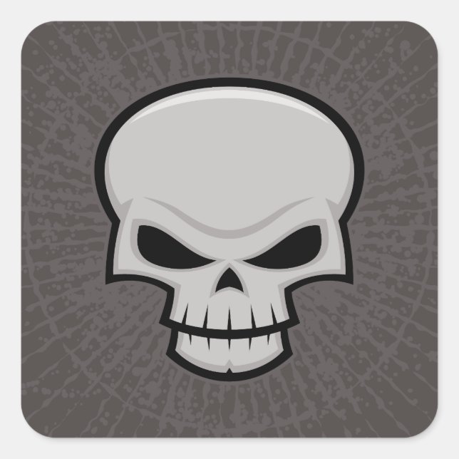 Evil Skull Design Square Sticker (Front)
