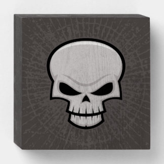 Evil Skull Design Wooden Box Sign