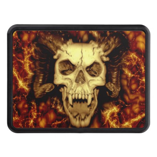 Evil Skull With Fangs Printed Hitch Cover