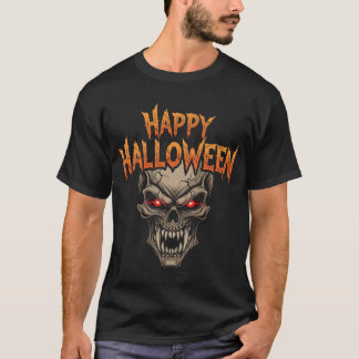 Evil Skull with Glowing Eyes Halloween T-Shirt