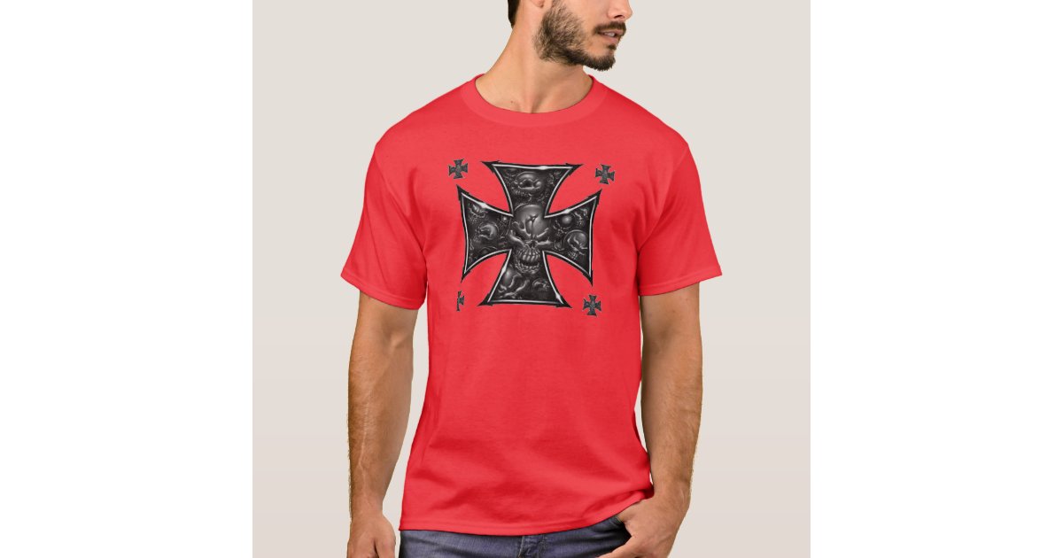 Evil Skulls Iron Cross TShirt Zazzle