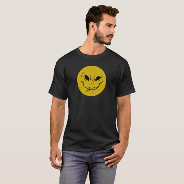 Evil Smiely Anticipation Face T-shirt (Front Full)