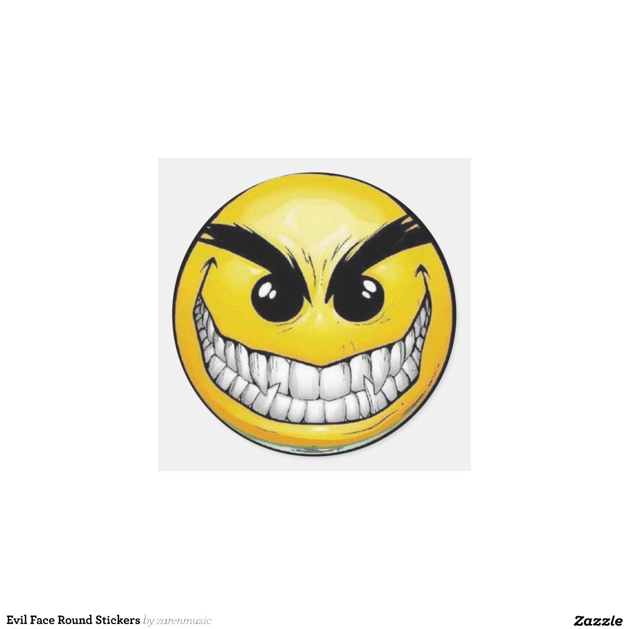 Evil Smiley Face Round Stickers | Zazzle