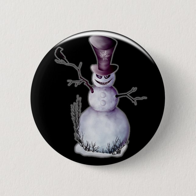 evil snowman button (Front)