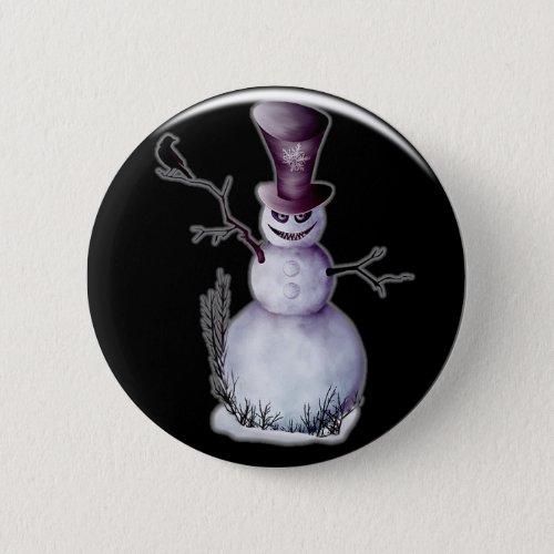 evil snowman button