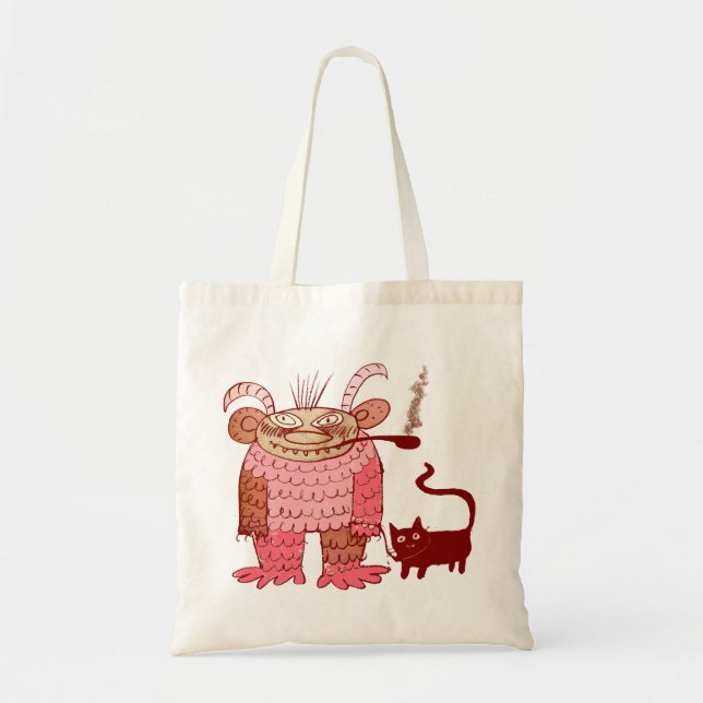 evil sorcerer with his cat tote bag (Front)