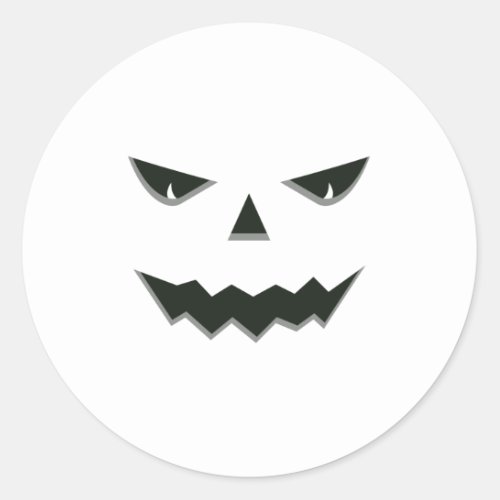 Evil Spooky Pumpkin Face Jack O Lantern Halloween Classic Round Sticker