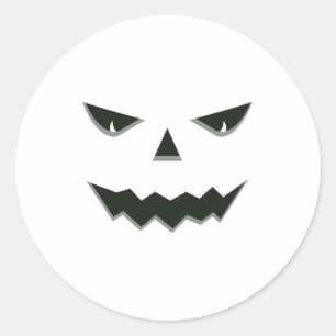 Evil Spooky Pumpkin Face Jack O' Lantern Halloween Classic Round Sticker