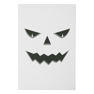 Evil Spooky Pumpkin Face Jack O' Lantern Halloween Faux Canvas Print