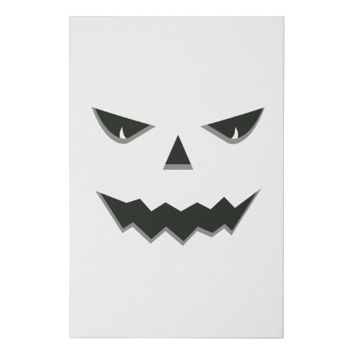 Evil Spooky Pumpkin Face Jack O Lantern Halloween Faux Canvas Print