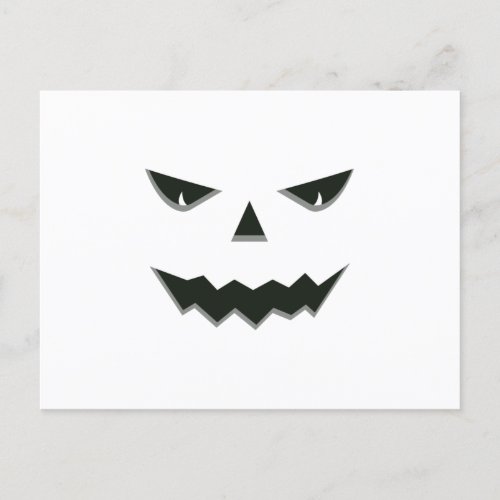 Evil Spooky Pumpkin Face Jack O Lantern Halloween Postcard