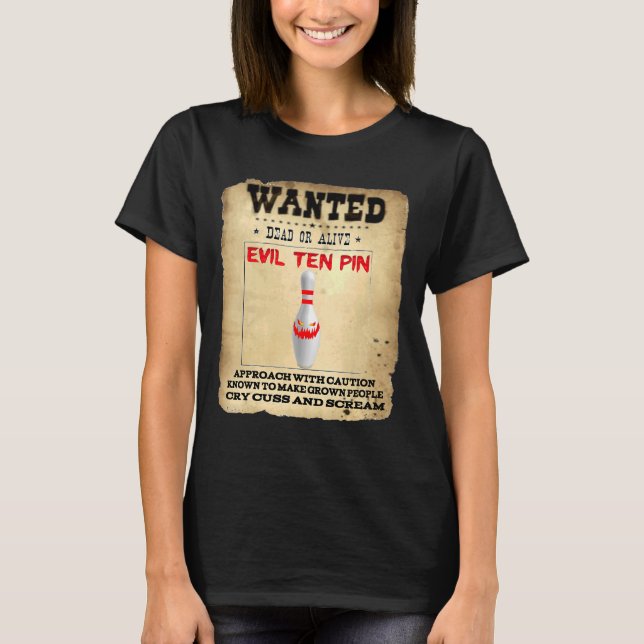Evil Ten Pin 10  Bowling Short Sleeve T-Shirt (Front)