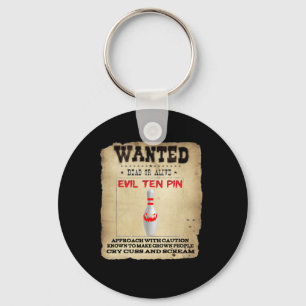 Evil Ten Pin 10 Funny Bowling Short Sleeve Tee  Keychain