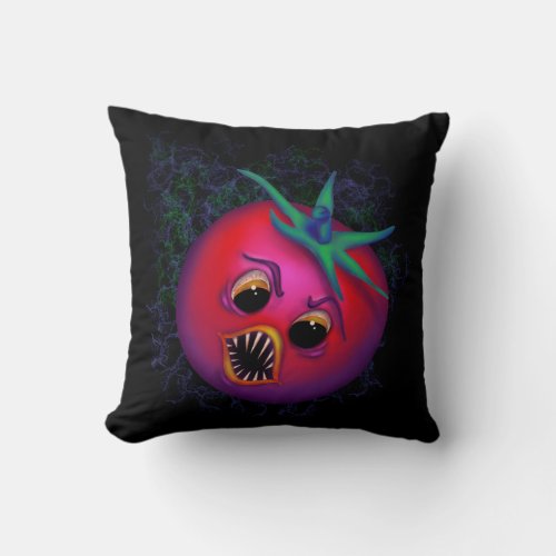 Evil Tomato Throw Pillow
