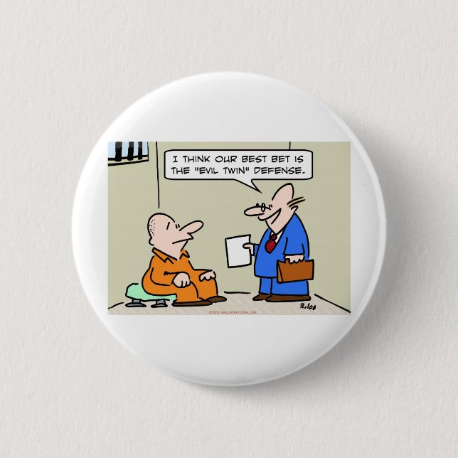 evil twin defense lawyer button (Front)