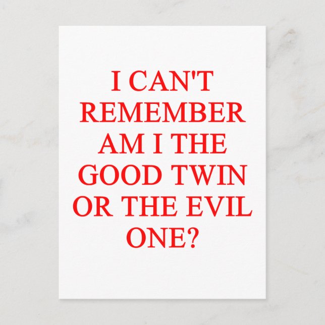 evil twin joke postcard (Front)