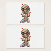 evil voodoo doll with a big smile holding a pair o (Front & Back)