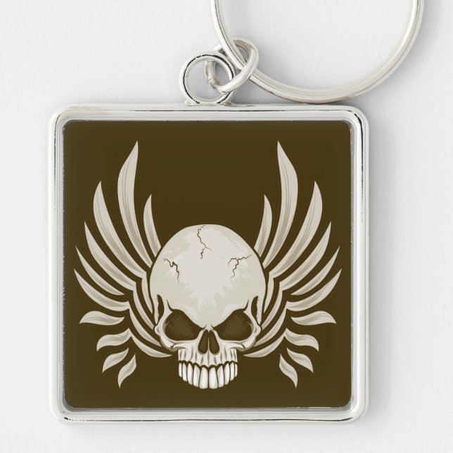 Evil Winged Skull Keychain (Front)