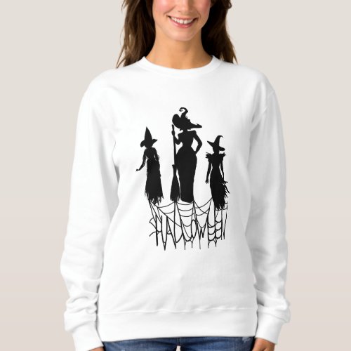 Evil witch with Halloween wand Sweatshirt