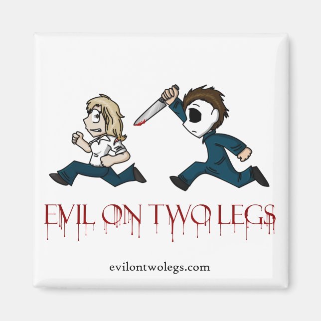 evilontwolegs.com logo magnet (Front)