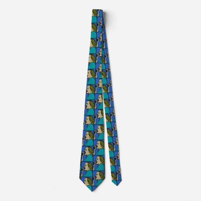 Evita pop art style graphic motif pattern neck tie (Front)