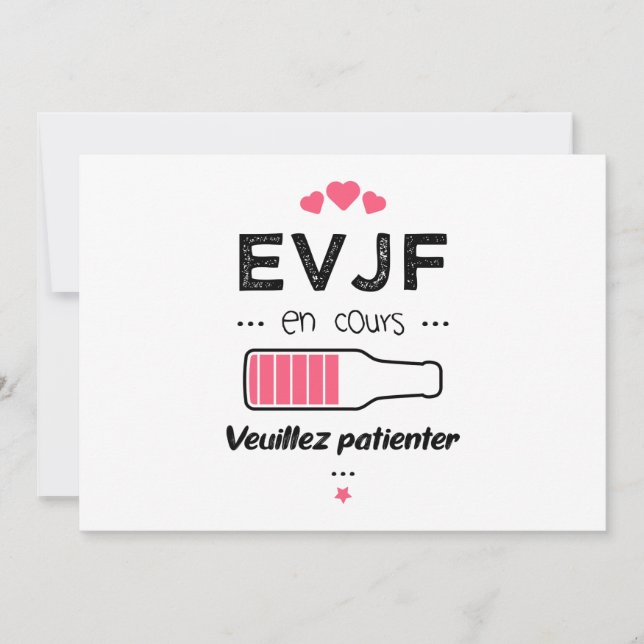 EVJF in progress please wait Invitation (Front)