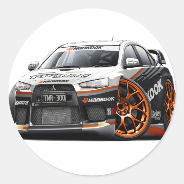 Evo Race Car Classic Round Sticker (Front)