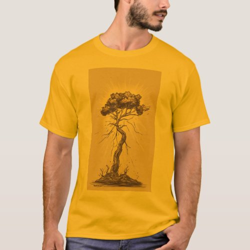 Evoke Natures Fury Lightning Bolt Striking tree T_Shirt