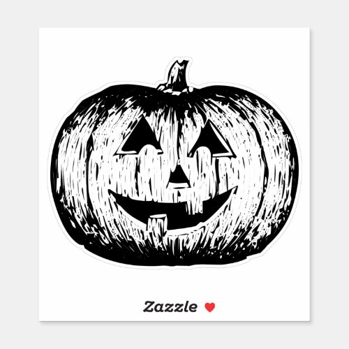 Evoke Nostalgia of Halloween Carved Pumpkin Sticker