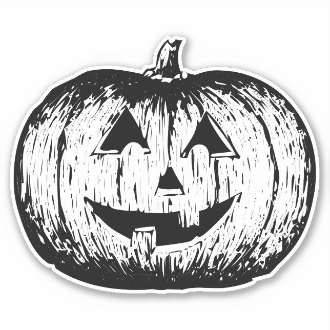 Evoke Nostalgia of Halloween: Carved Pumpkin Sticker (Front)