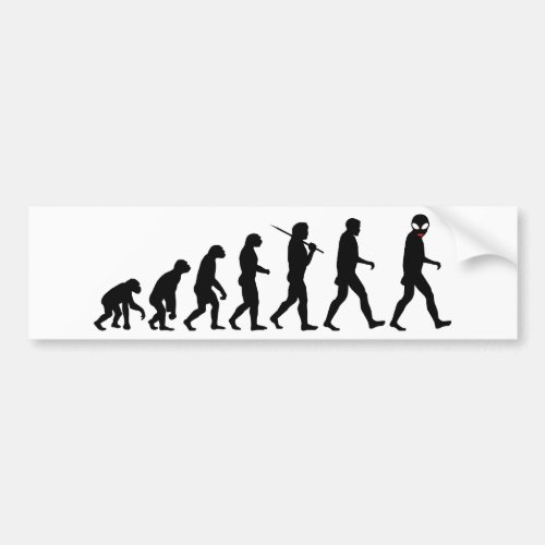 Evolution _ Alien Bumper Sticker