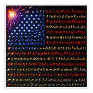 Evolution American Flag Big Bang to Humanity Acrylic Print